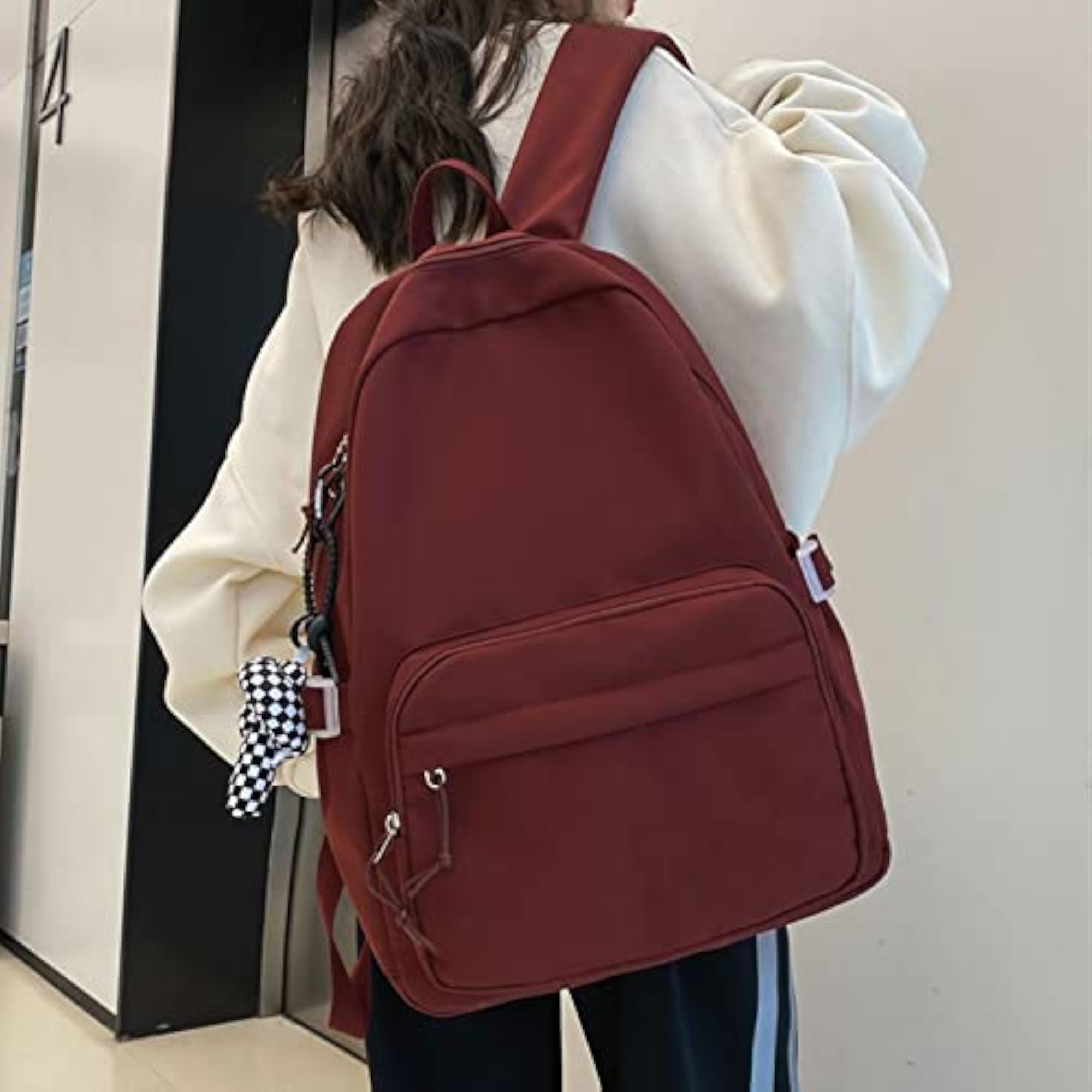 Women's Nylon Schoolbag, Waterproof Casual Laptop Backpack